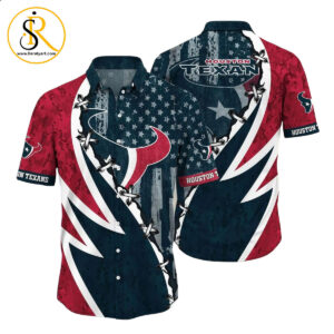NFL Houston Texans Hawaiian Shirt Graphic American Flag Print This Summer Gift For Fans SeratyArt