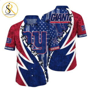 NFL New York Giants Hawaiian Shirt Graphic American Flag Print This Summer Gift For Fans SeratyArt