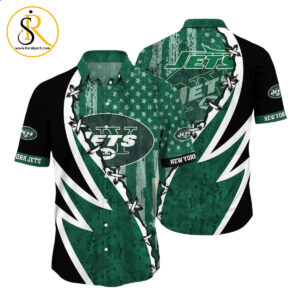 NFL New York Jets Hawaiian Shirt Graphic American Flag Print This Summer Gift For Fans SeratyArt