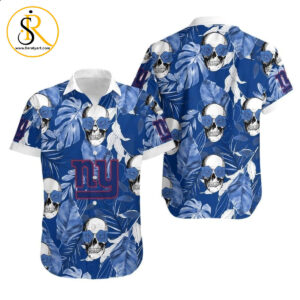 New York Giants Coconut Leaves And Skulls Hawaii Shirt for Men Women SeratyArt