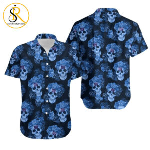 New York Giants Mystery Skull And Flower Hawaii Shirt for Men Women SeratyArt