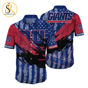 New York Giants NFL Football Hawaiian Shirt Short American Flag Print This Summer Gift For Fans SeratyArt