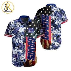 New York Giants NFL Graphic US Flag Flower Hawaiian Shirt New Trends Summer Gift Ever Fans SeratyArt