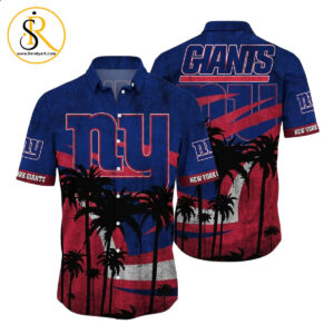 New York Giants NFL Hawaii Shirt Graphic Tropical Pattern Short Sleeve Hot Summer SeratyArt