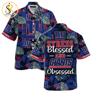 New York Giants NFL Hawaiian Shirt Stress Blessed Obsessed Summer Beach Shirt Gift For Fans Giants SeratyArt