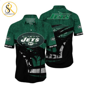 New York Jets NFL Hawaii Shirt Graphic Tropical Pattern Short Sleeve Hot Summer SeratyArt