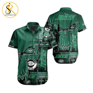 New York Jets NFL Hawaiian Shirt Skull Printed 3D New Trend Summer For Fans SeratyArt