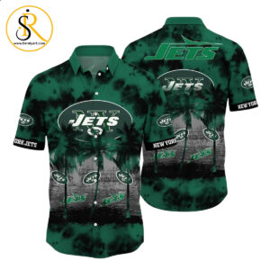 New York Jets NFL Hawaiian Shirt Tropical Pattern Graphic Short Sleeve Summer Gift For Fans SeratyArt