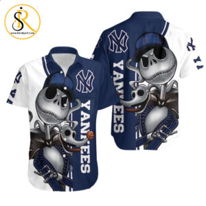 New York Yankees Jack Skellington And Zero Hawaiian Shirt Aloha Shirt for Men Women SeratyArt
