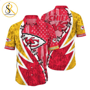 Nfl Kansas City Chiefs Hawaiian Shirt Graphic American Flag Print This Summer Gift For Fans SeratyArt