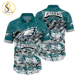 Philadelphia Eagles NFL Hawaiian Shirt Graphic Tropical Pattern 3D Printed Beach Shirt Summer Gift For Fan SeratyArt