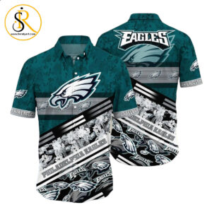 Philadelphia Eagles NFL Hawaiian Shirt Graphic Tropical Pattern 3D Printed Beach Shirt Summer Gift For Fans SeratyArt