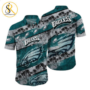 Philadelphia Eagles NFL Hawaiian Shirt Graphic Tropical Pattern Short Sleeve Summer For Fans SeratyArt