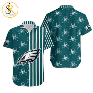 Philadelphia Eagles Stripes and Skull Hawaii Shirt for Men Women SeratyArt