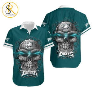 Philadelphia Eagles Sugar Skull NFL Gift For Fan Hawaiian Shirt Aloha Shirt for Men Women 2 SeratyArt