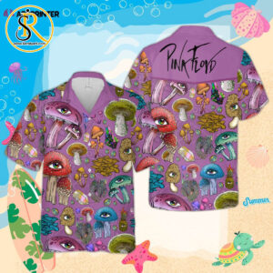 Pink Floyd Mushroom Pattern Rock Music Cuban Shirt Premium Hawaiian Shirt SeratyArt