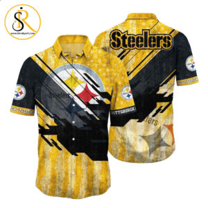 Pittsburgh Steelers NFL Football Hawaiian Shirt Short American Flag Print This Summer Gift For Fans SeratyArt