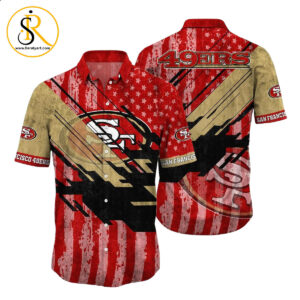 San Francisco 49ers NFL Football Hawaiian Shirt Short American Flag Print This Summer Gift For Fans SeratyArt