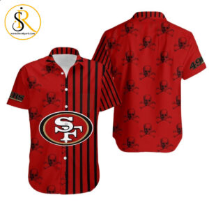 San Francisco 49ers Stripes and Skull Hawaii Shirt for Men Women SeratyArt