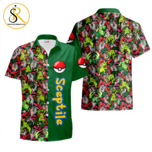 Sceptile Hawaiian Shirts Custom Anime Merch Clothes for Men Women SeratyArt