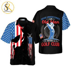 Skull Golf With American Flag Hawaiian Shirt Aloha Shirt For Men and Women SeratyArt