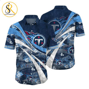 Tennessee Titans NFL Summer Hawaiian Shirt Floral Pattern Graphic For Football NFL Enthusiast SeratyArt
