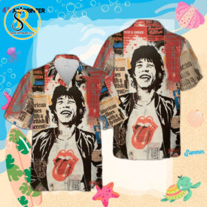 The Rolling Stones Mick Jagger Art Hawaiian Shirt SeratyArt