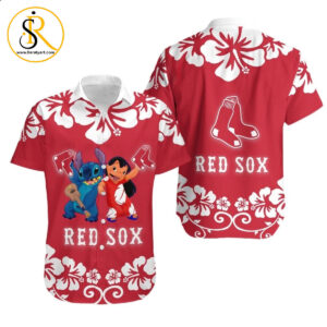 Topsportee Boston Red Sox Lilo & Stitch Limited Edition Hawaiian Shirt Aloha Shirt for Men Women SeratyArt