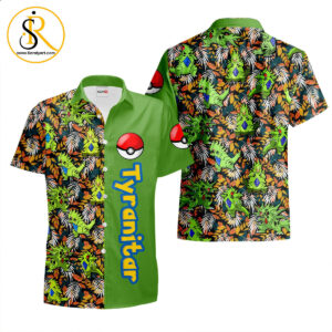 Tyranitar Hawaiian Shirts Custom Anime Merch Clothes for Men Women SeratyArt
