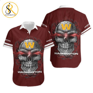 Washington Football Team Sugar Skull NFL Gift For Fan Hawaiian Shirt Aloha Shirt for Men Women SeratyArt