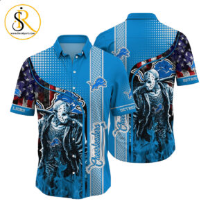 detroit lions halloweenaloha Hawaiian Shirt Aloha Shirt for Men Women SeratyArt