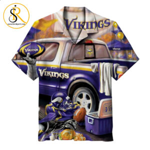 nfl minnesota vikings retro Hawaiian Shirt Aloha Shirt for Men Women SeratyArt
