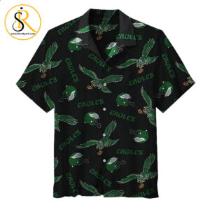 philadelphia eagles retro logo Hawaiian Shirt Aloha Shirt for Men Women SeratyArt