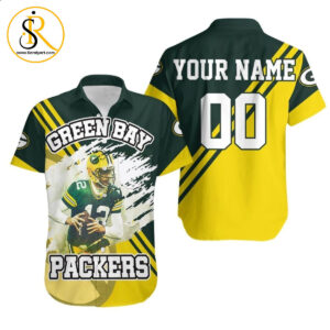 Beach Shirt Green Bay Packers Aaron Rodgers 12 Illustrated For Fans Personalized Hawaiian Shirt Aloha Shirt for Men Women SeratyArt