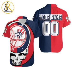 Beach Shirt New York Yankees Grateful Dead Skull Bronx Bombers 3D Personalized Hawaiian Shirt Aloha Shirt for Men Women SeratyArt