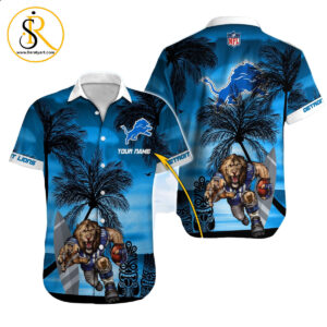 Detroit Lions Hawaiian Shirt NFL Football Custom Hawaiian Shirt for Men Women Gift For Fans 45 SeratyArt