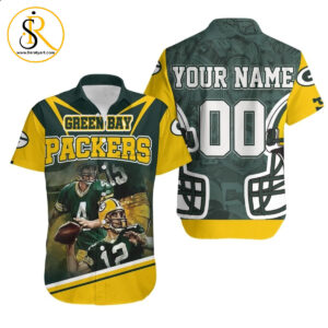 Green Bay Packers Aaron Rodgers Brett Favre Juwann Winfree Great Players Personalized Hawaiian Shirt Aloha Shirt for Men Women SeratyArt