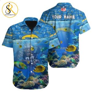 Los Angeles Chargers Hawaiian Shirt NFL Football Custom Hawaiian Shirt for Men Women Gift For Fans 25 SeratyArt