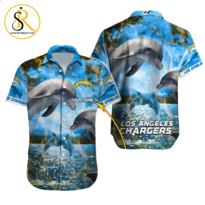Los Angeles Chargers Hawaiian Shirt NFL Football Custom Hawaiian Shirt for Men Women Gift For Fans 45 SeratyArt
