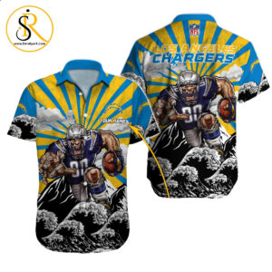 Los Angeles Chargers Hawaiian Shirt NFL Football Custom Hawaiian Shirt for Men Women Gift For Fans 46 SeratyArt