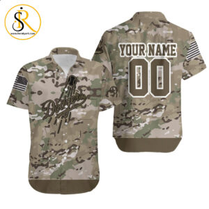 Los Angeles Dodgers Camouflage Veteran 3D Personalized Hawaiian Shirt Aloha Shirt for Men Women SeratyArt
