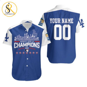 Los Angeles Dodgers Team Name World Series Champions 3D Personalized Hawaiian Shirt Aloha Shirt for Men Women SeratyArt