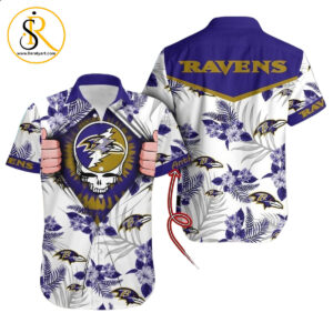 nfl baltimore ravens grateful dead gift for fan personalized Hawaiian Shirt Aloha Shirt for Men Women SeratyArt