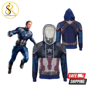 Avengers 4 Endgame Captain America Coat Anime 3D Hoodie SeratyArt