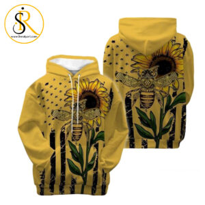 Bee Sunflower 3D Hoodie SeratyArt