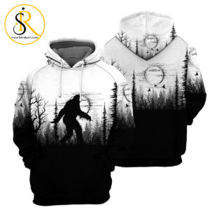 Bigfoot Black And White 3D All Over Printed Shirt SeratyArt