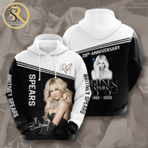 Britney Spears Black White 28th Anniversary Pullover Hoodie SeratyArt
