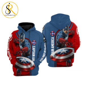 Captain America Marvel Comics Red Blue Captain America Captain America 3D Hoodie SeratyArt