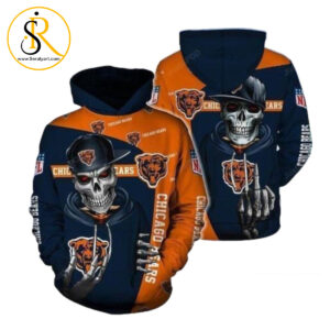 Chicago Bears Hip Hop Skull 3D Hoodie SeratyArt