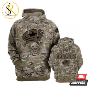 Columbus Blue Camouflage Veteran 3D Hoodie SeratyArt